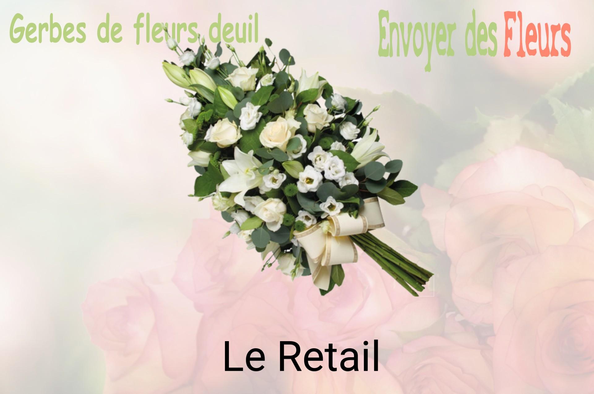 Gerbe de fleurs de deuil livrée à Le Retail